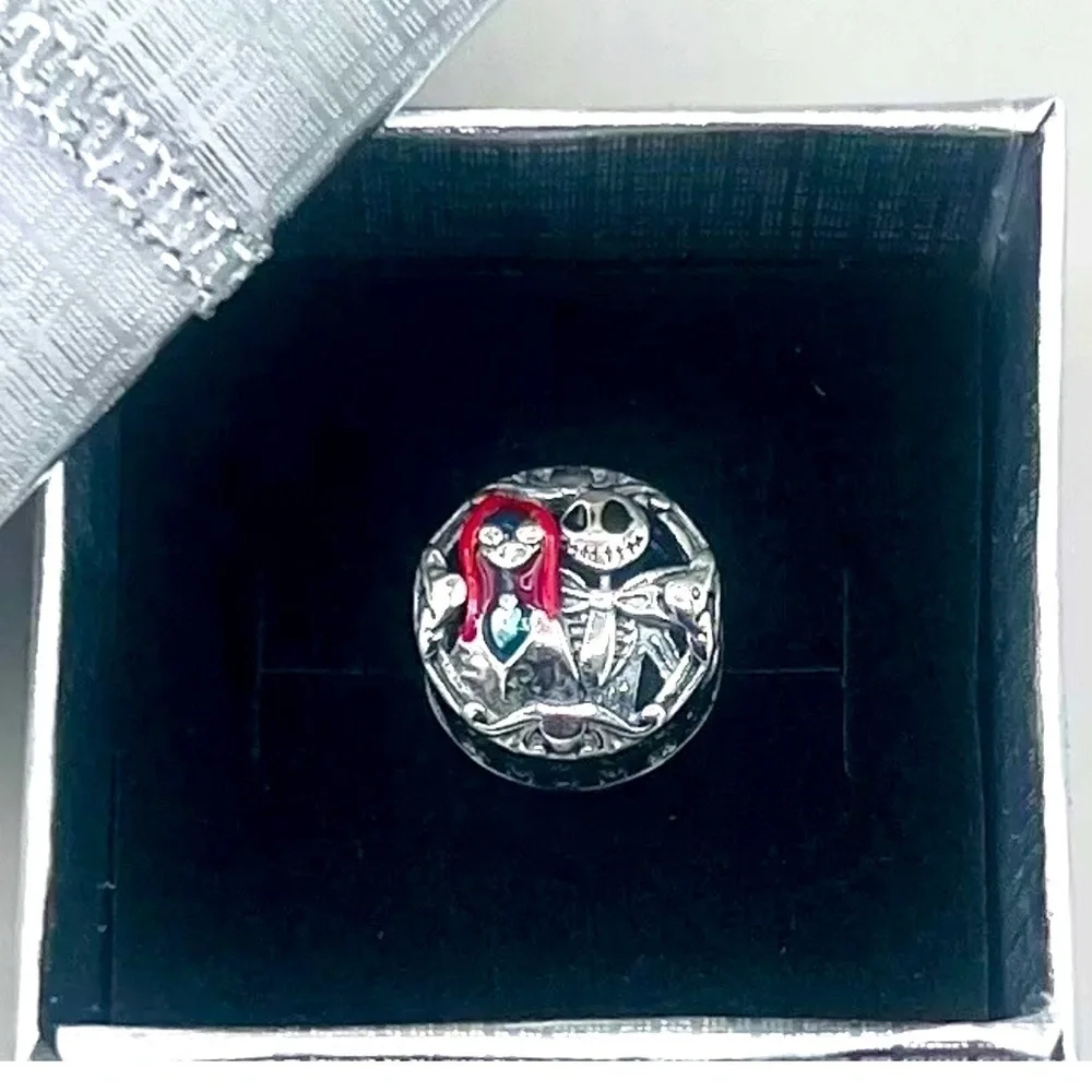 “The Nightmare Before Christmas” Charm Fits Pandora Silver S925 Jack & Sally New